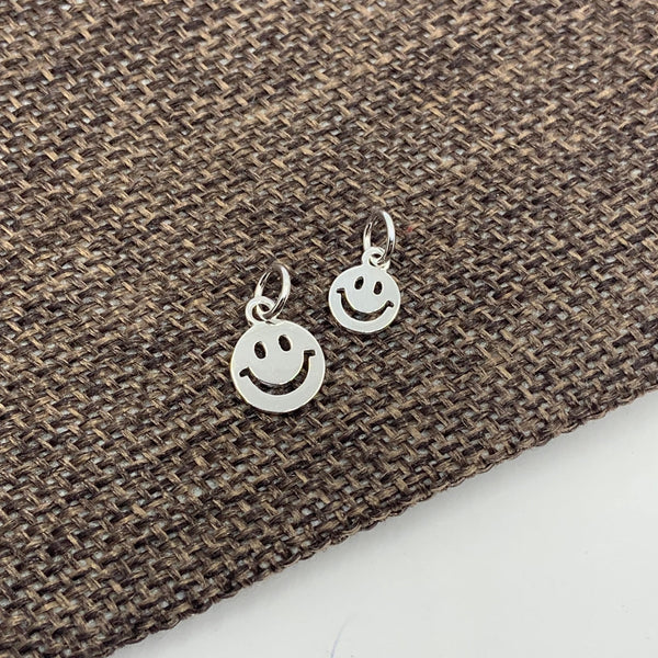 925 Sterling Silver Happy Face, 2 sizes
