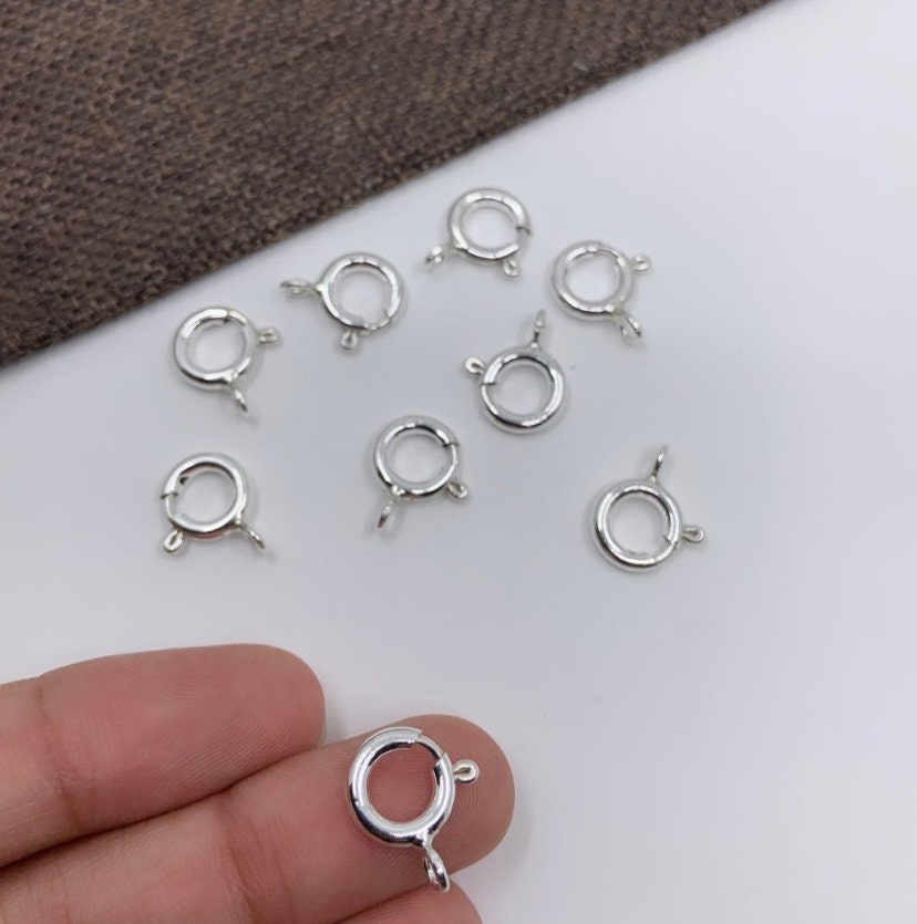 925 Sterling Silver 8mm, 11mm Spring Ring Clasp