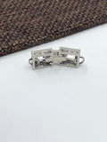 925 Sterling Silver Fold Over Clasp, CZ Square Fold Over 