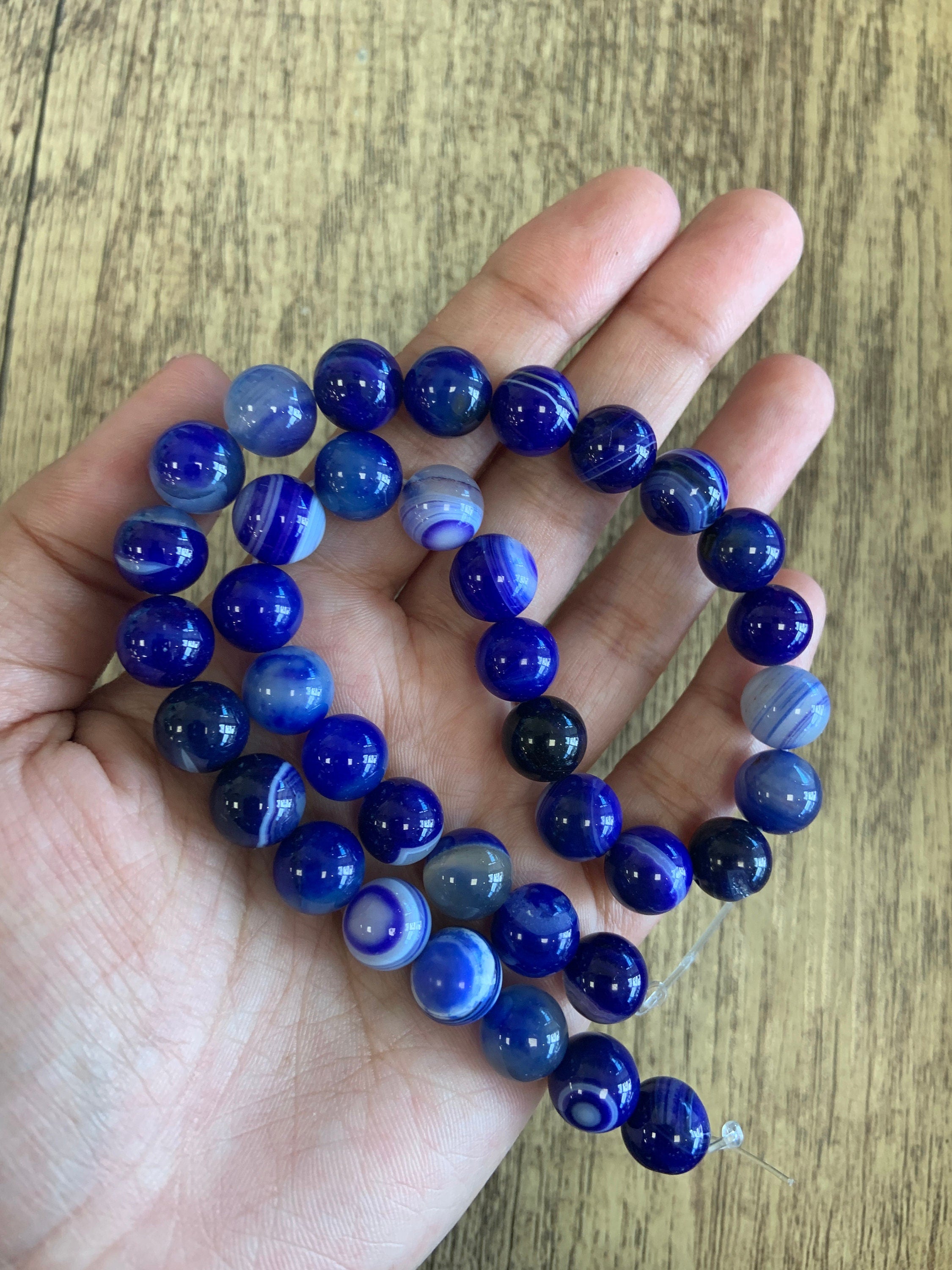 Blue Agate Beads, 4 sizes | Bellaire Wholesale