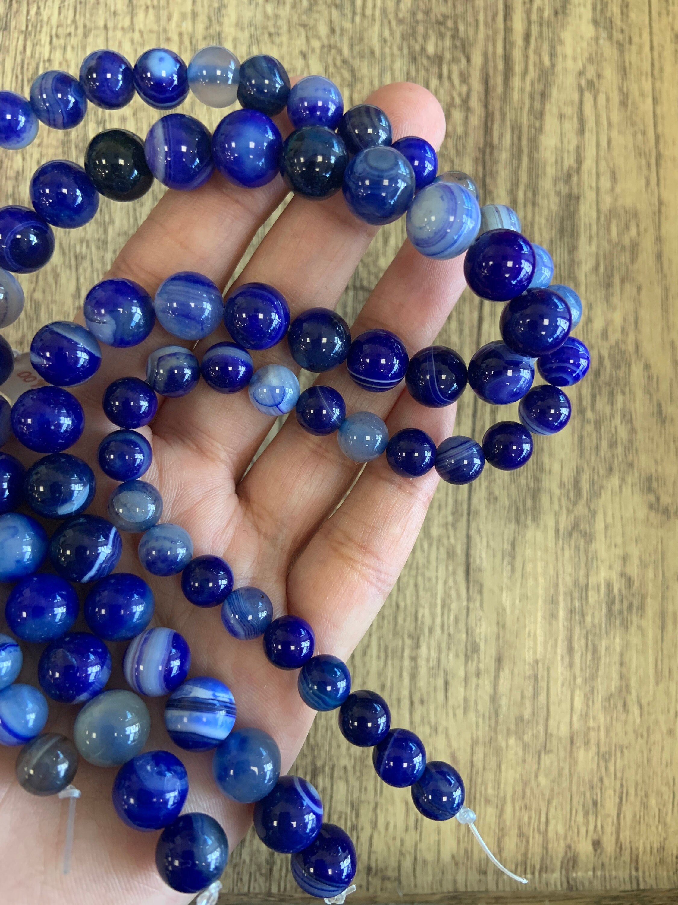 Blue Agate Beads, 4 sizes | Bellaire Wholesale