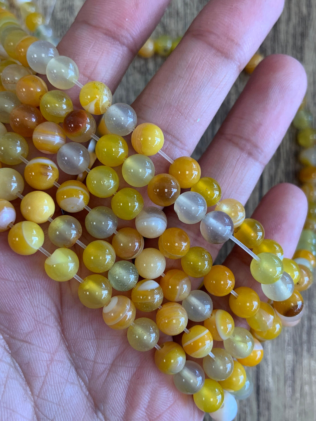 Yellow Banded Agate Beads | Bellaire Wholesale