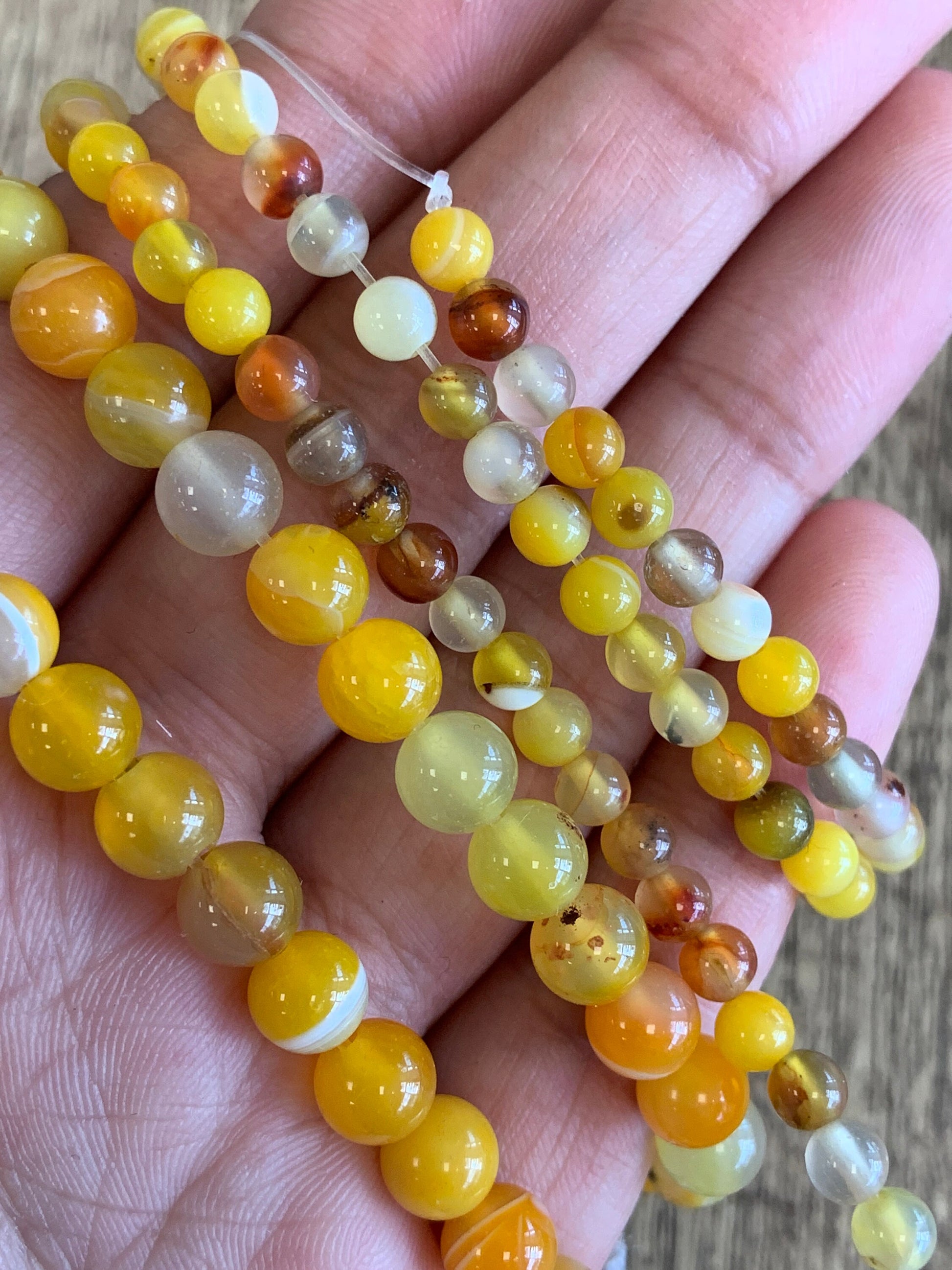 Yellow Banded Agate Beads | Bellaire Wholesale