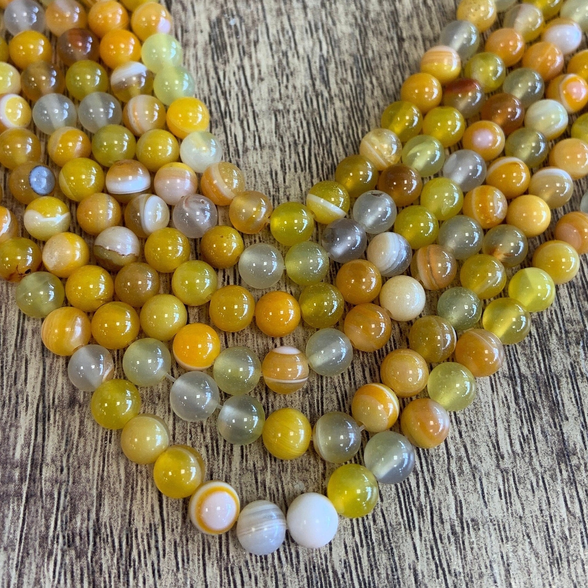 Yellow Banded Agate Beads | Bellaire Wholesale