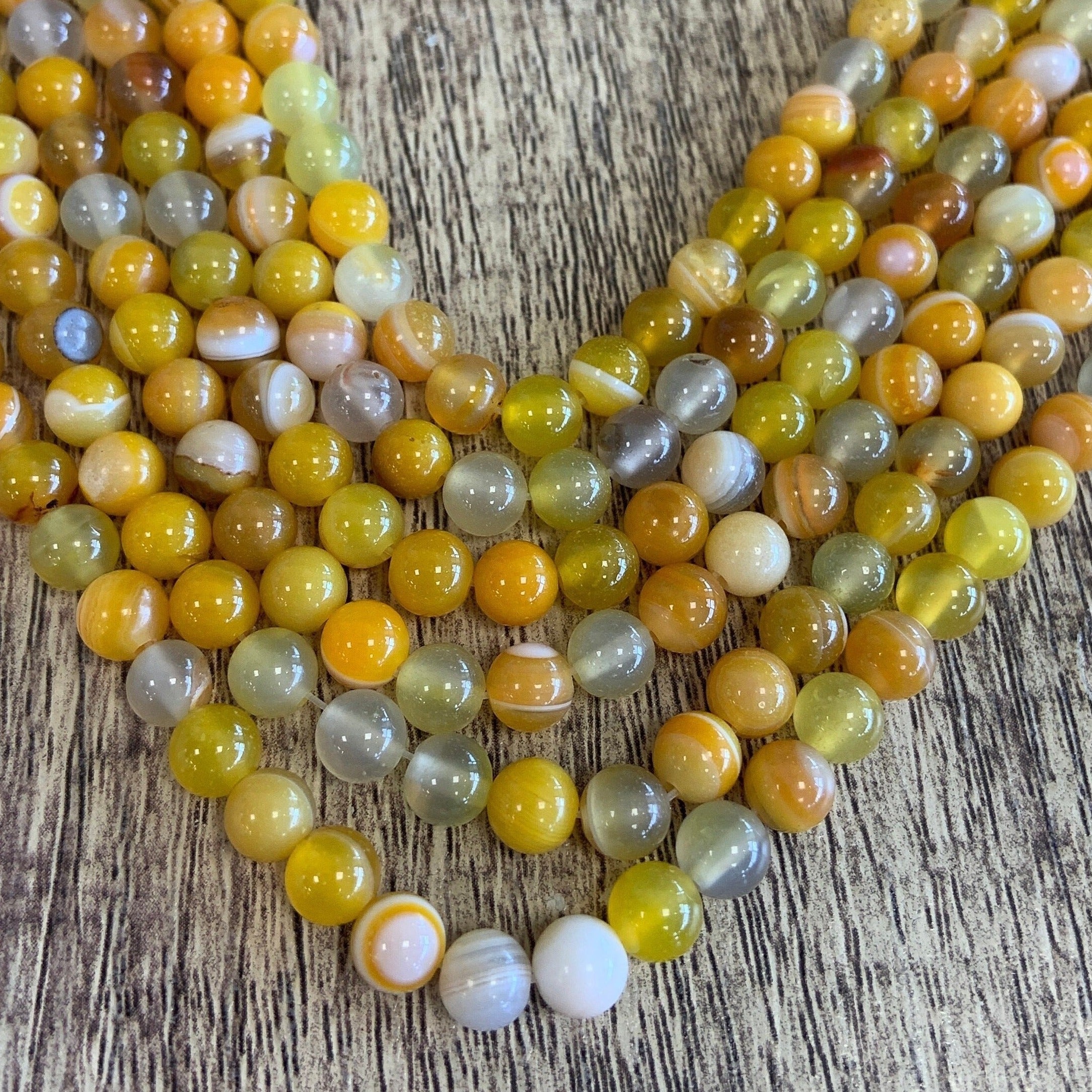 Yellow Banded Agate Beads | Bellaire Wholesale