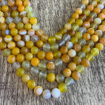 Yellow Banded Agate Beads | Bellaire Wholesale