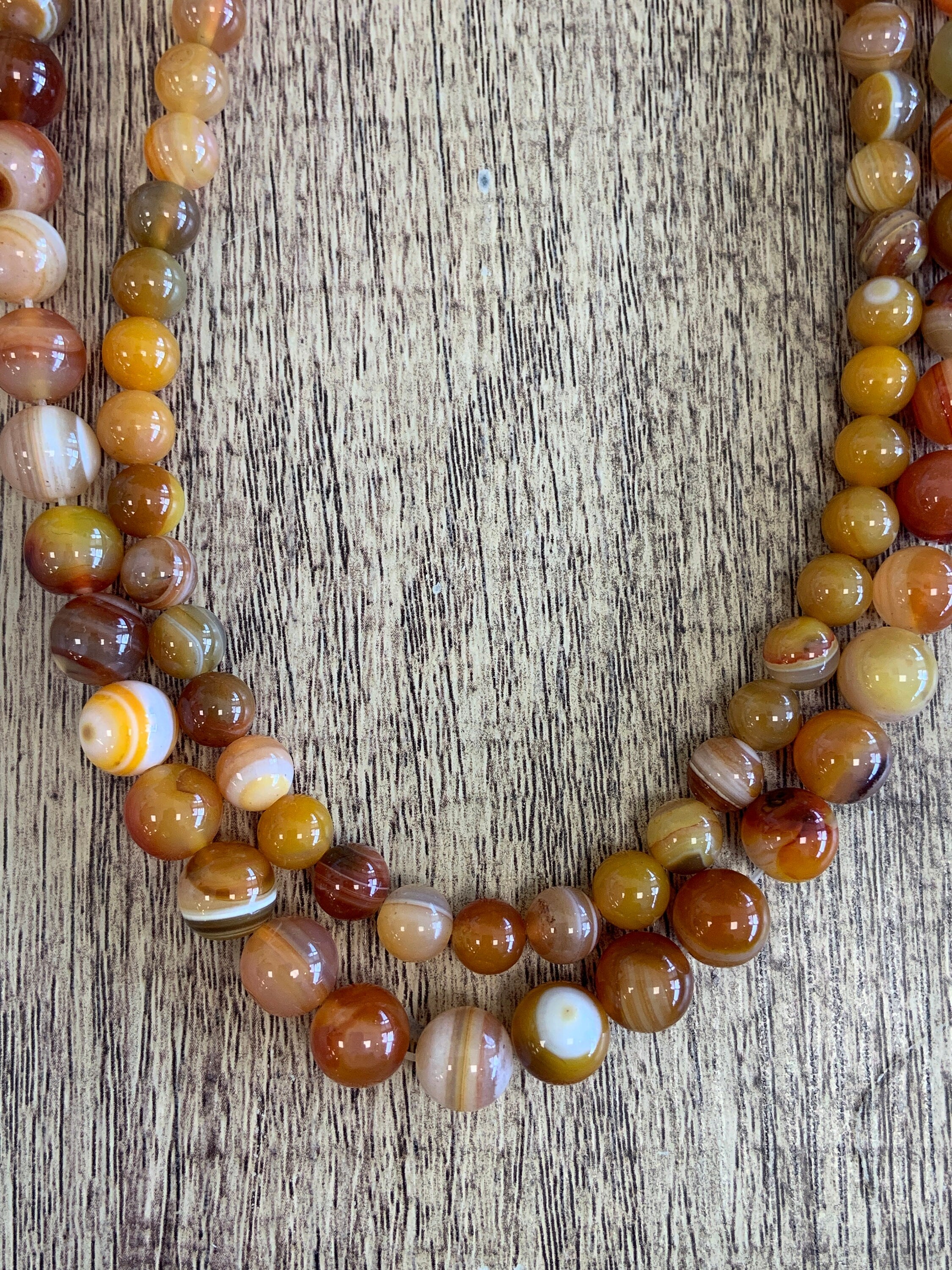 Orange Yellow Banded Agate Beads 4mm, 6mm, 8mm, 10mm