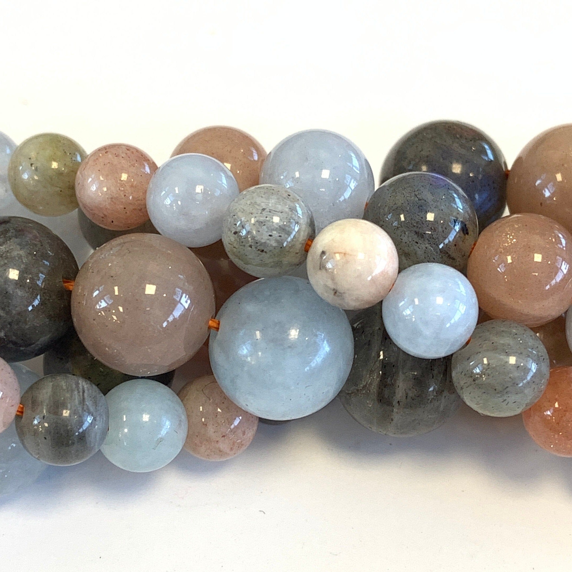 Mix Sunstone Beads, 6mm, 8mm, 10mm
