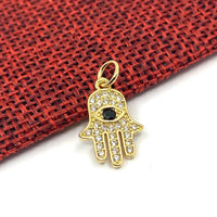 Gold Hamsa with Evil Eye Charm