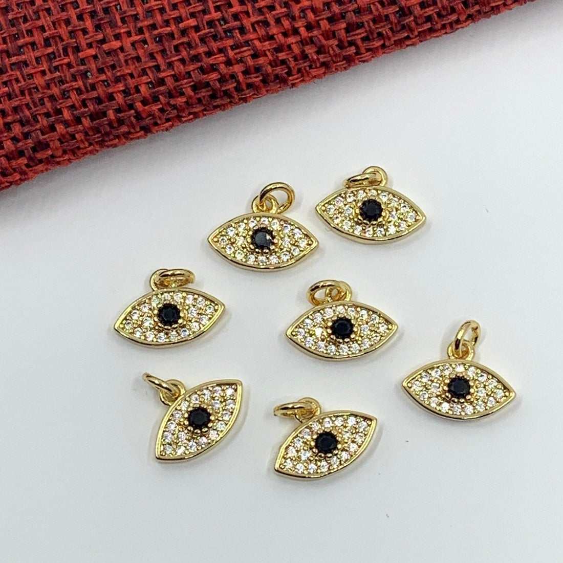 Gold/ Silver CZ Evil Eye with Clear Stones