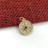 Dainty Compass Charm CZ