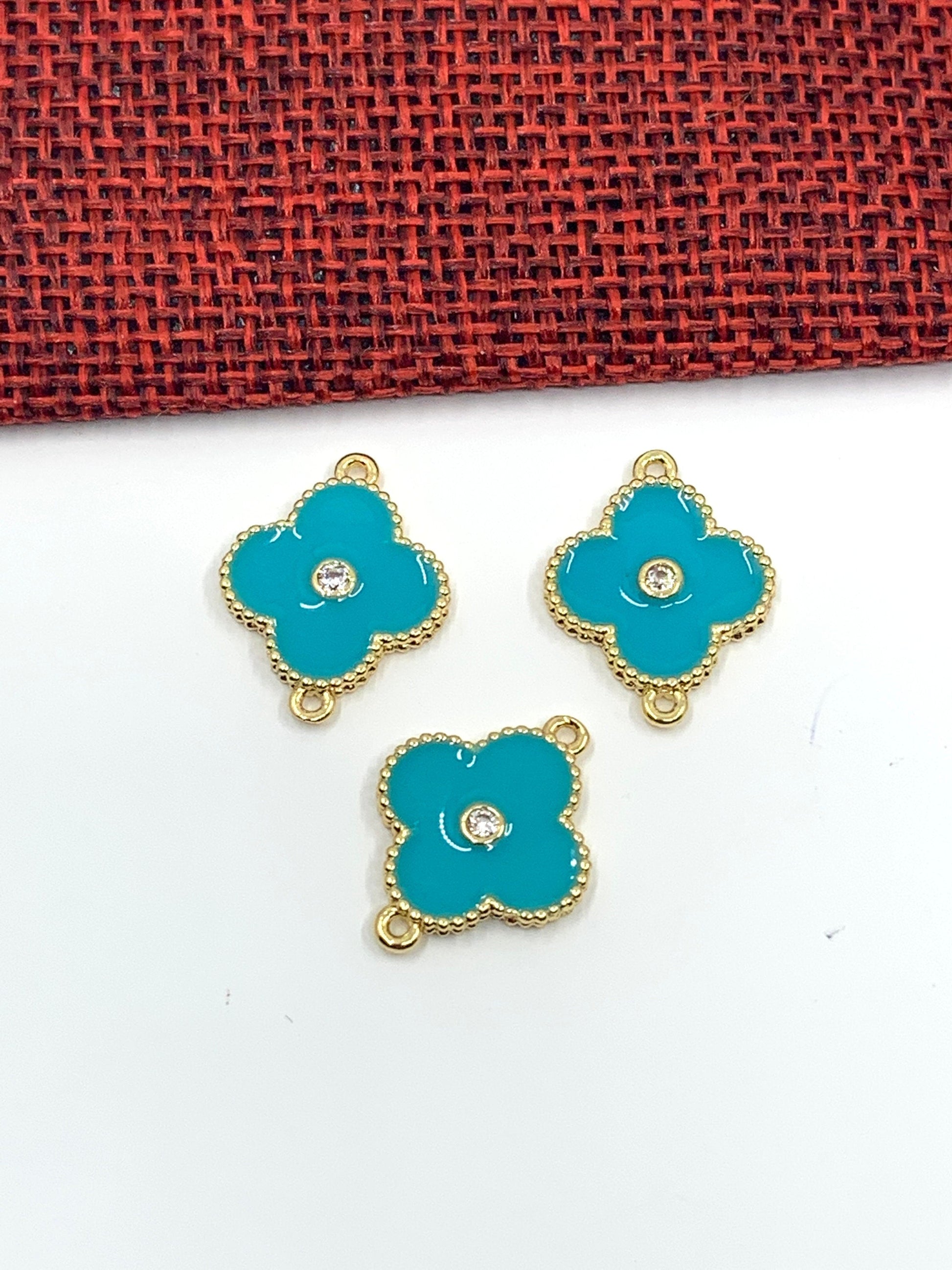 Enamel Clover Connector Charm | Bellaire Wholesale
