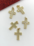 Cubic Zirconia Pave Gold Cross 