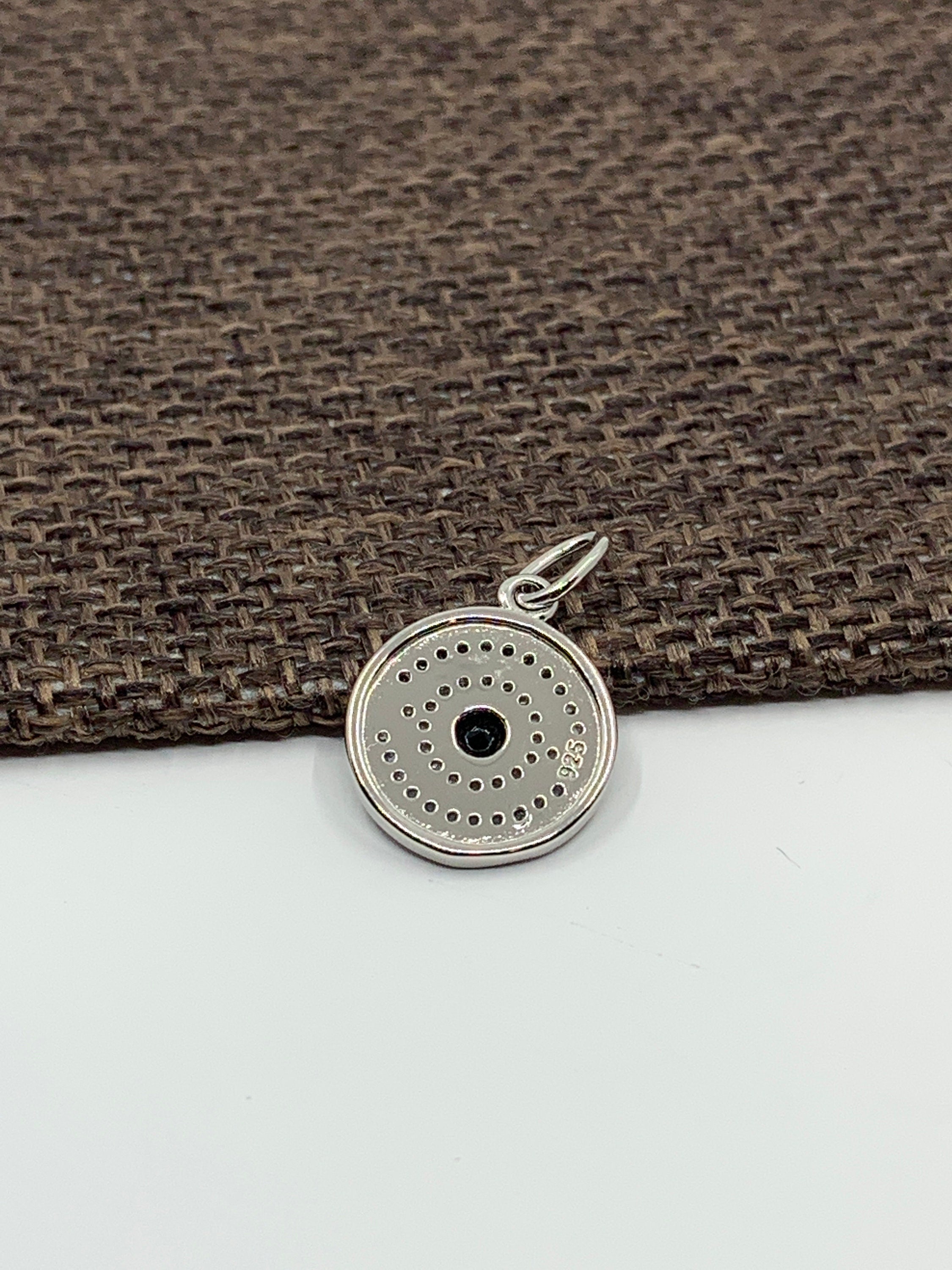 Sterling Silver Light blue Evil eye Charm | BELLAIRE WHOLESALE