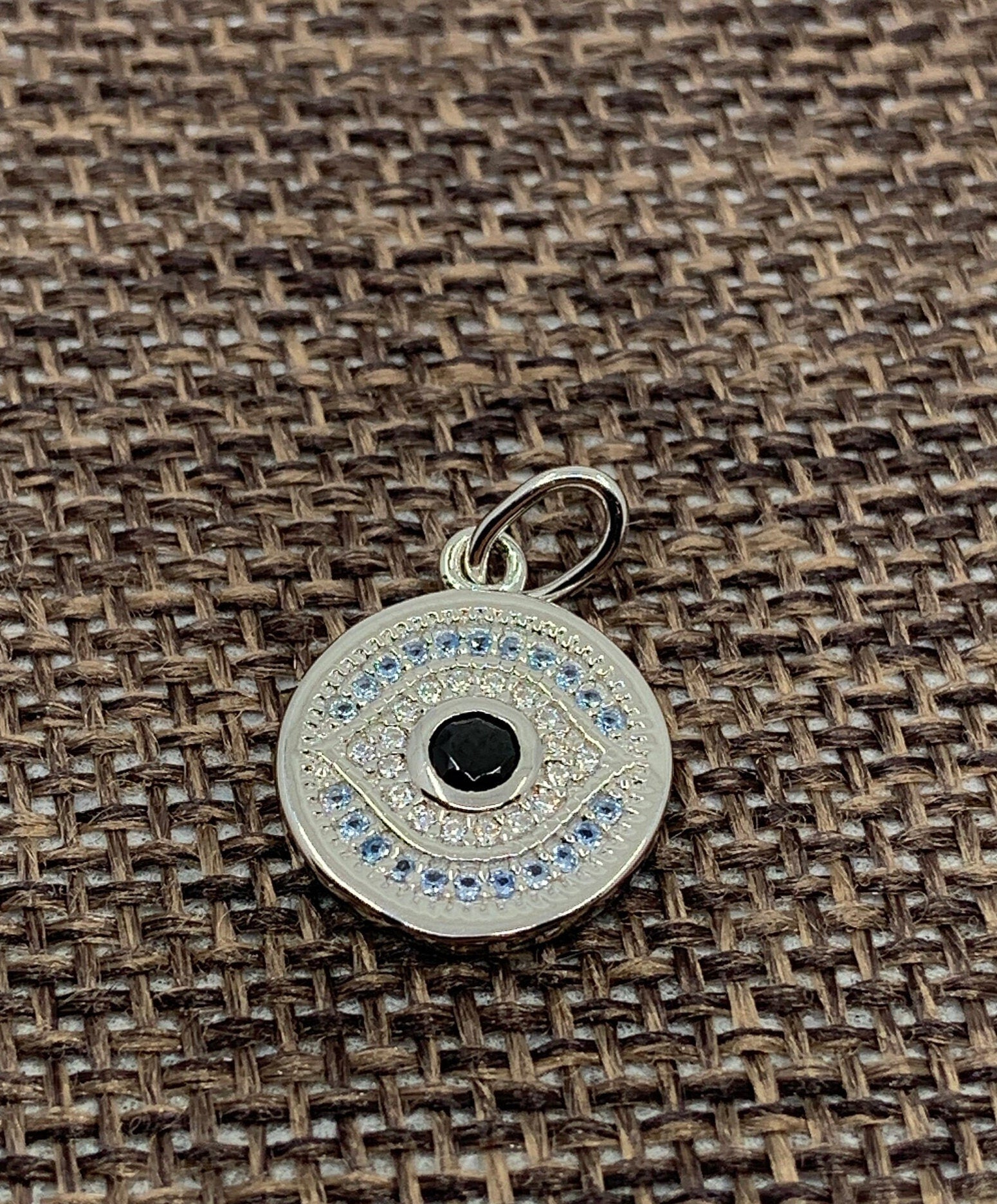 Sterling Silver Light blue Evil eye Charm | BELLAIRE WHOLESALE