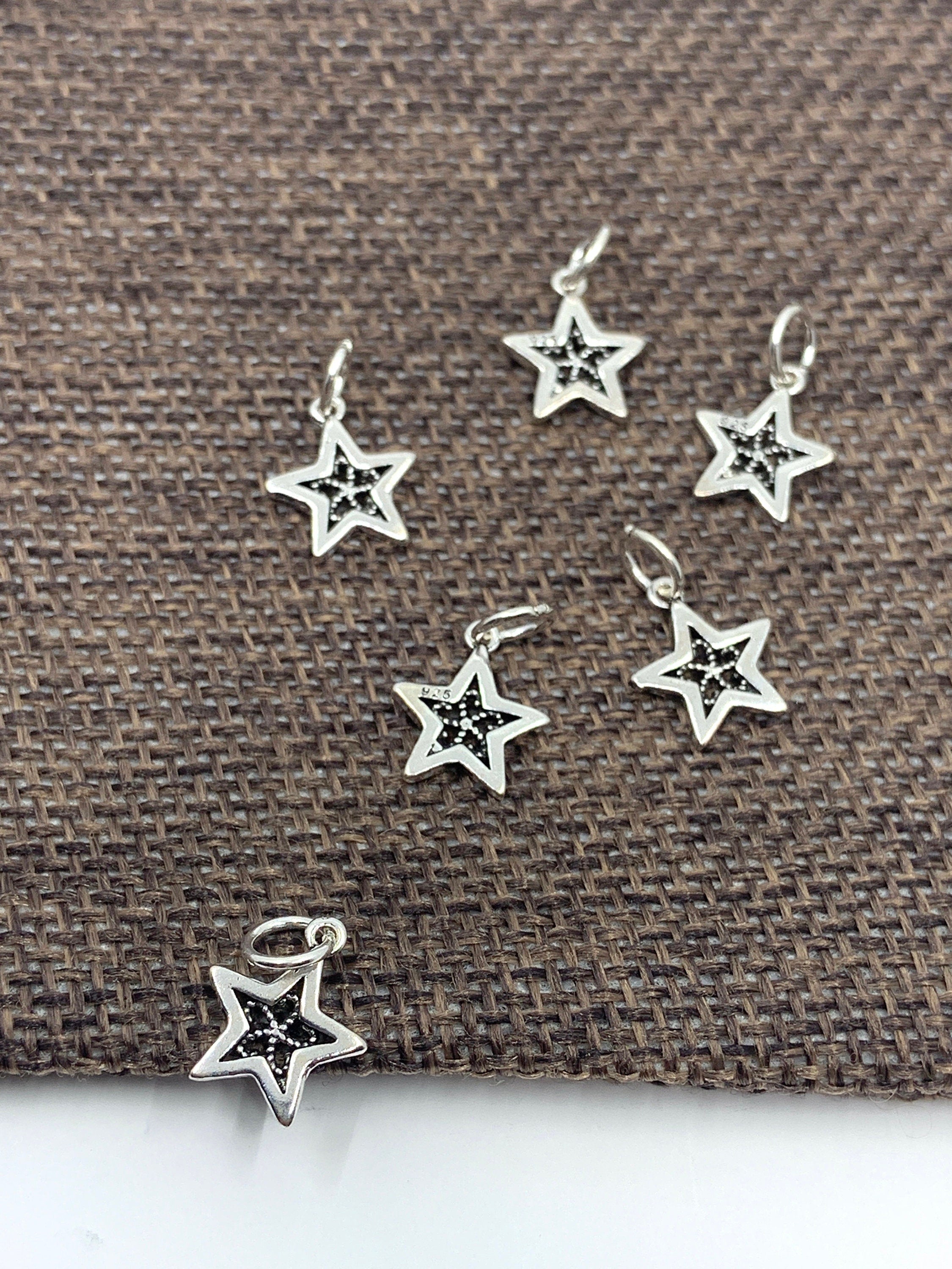 925 Sterling Silver Filigree Star Charm