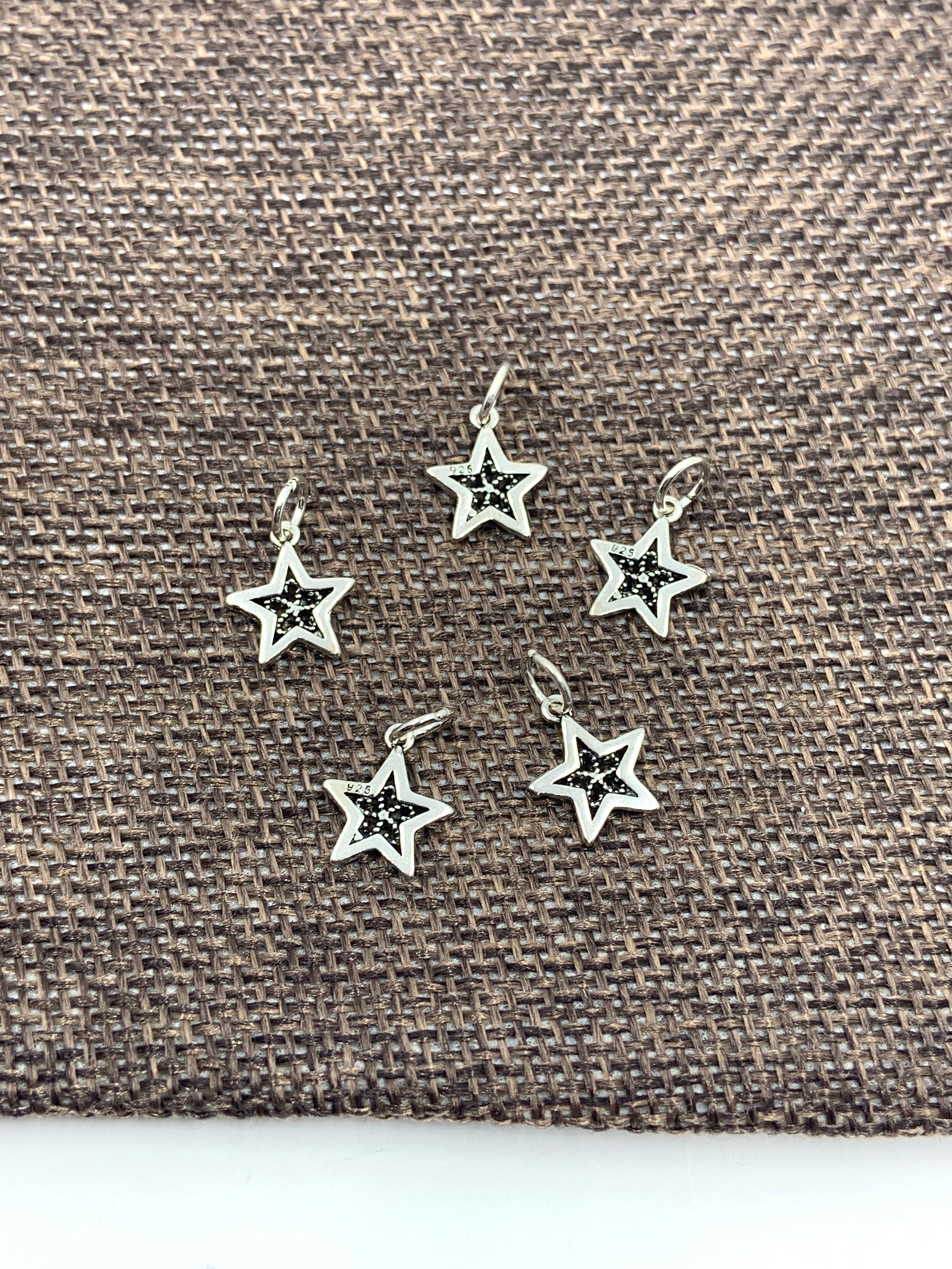 925 Sterling Silver Filigree Star Charm