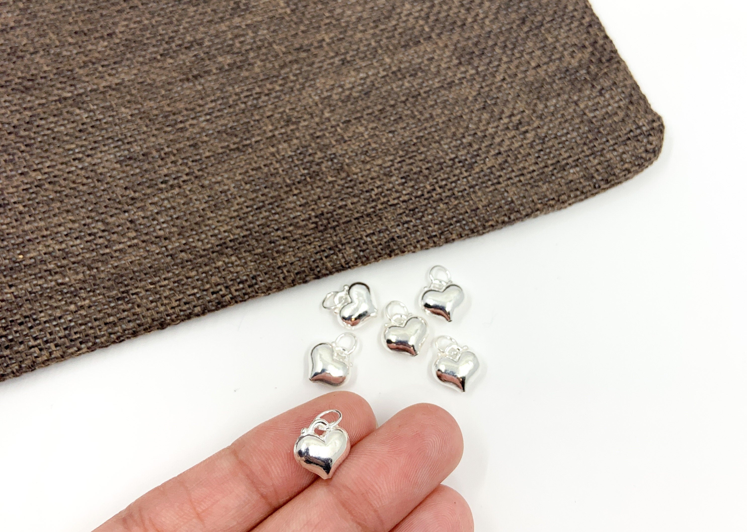 925 Sterling Silver Mini Puffy Heart Charm