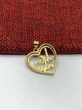 18k Gold Plated Mom Heart Charm CZ | Bellaire Wholesale