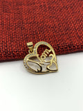 18k Gold Plated Mom Heart Charm CZ | Bellaire Wholesale