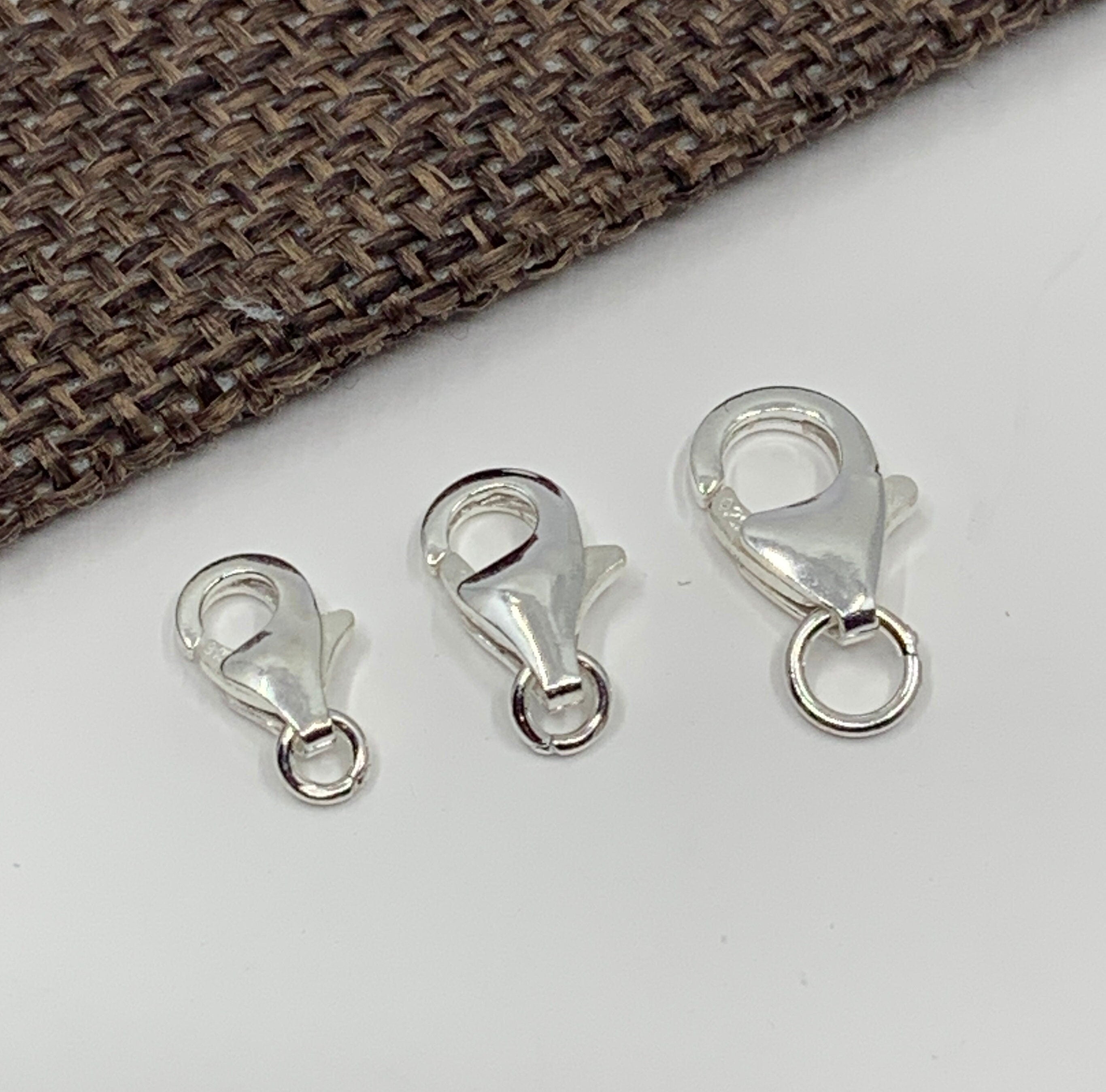 925 Sterling Silver Lobster Clasp, 3 sizes