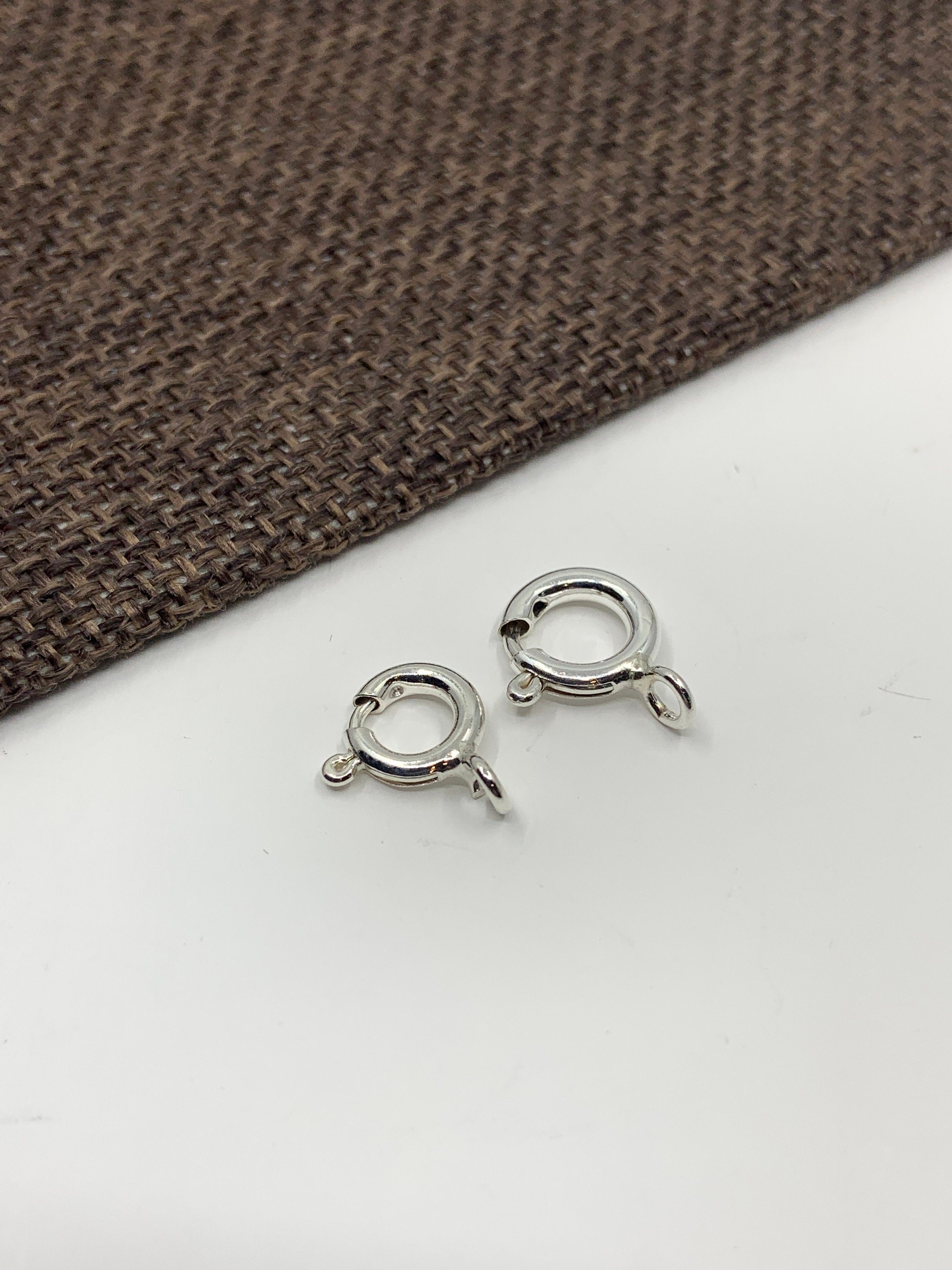 925 Sterling Silver 8mm, 11mm Spring Ring Clasp