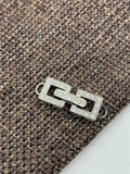 925 Sterling Silver Fold Over Clasp, CZ Square Fold Over 