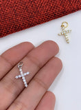 CZ Micro pave Gold/ Silver Cross pendant