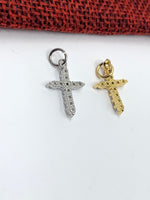 CZ Micro pave Gold/ Silver Cross pendant