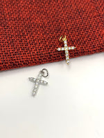 CZ Micro pave Gold/ Silver Cross pendant