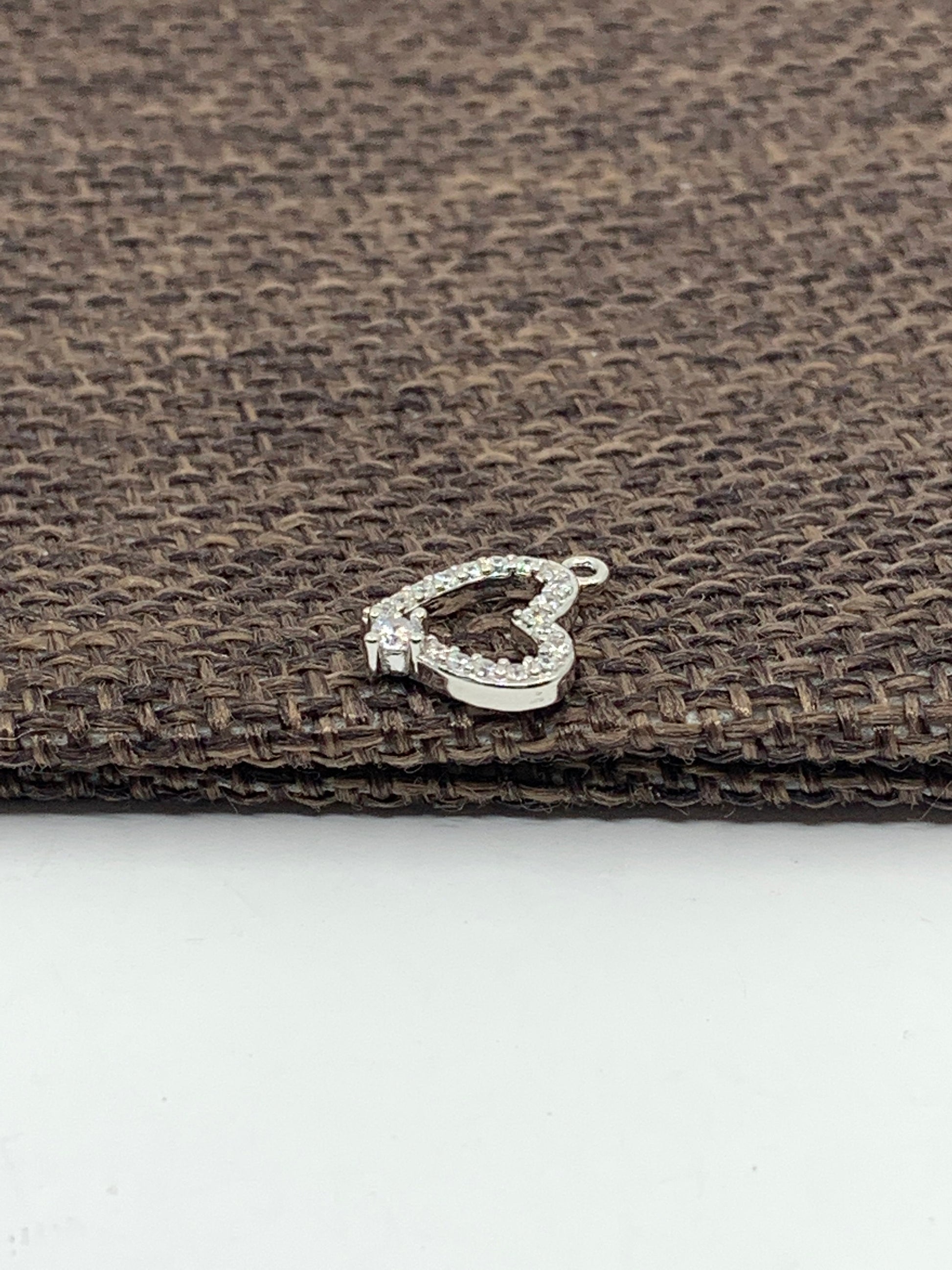 925 Sterling silver heart charm, 1pc | Bellaire Wholesale