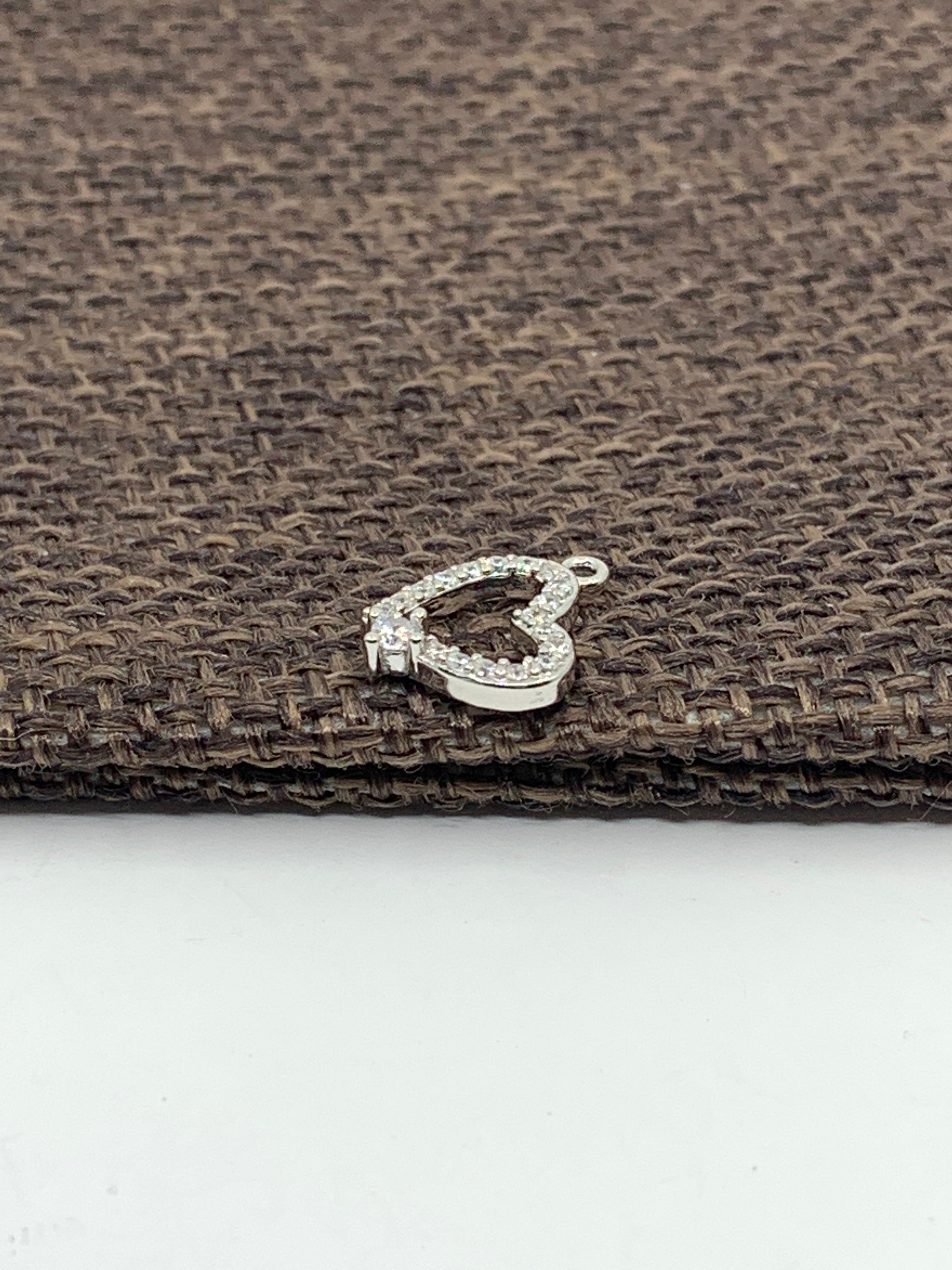 925 Sterling silver heart charm, 1pc | Bellaire Wholesale