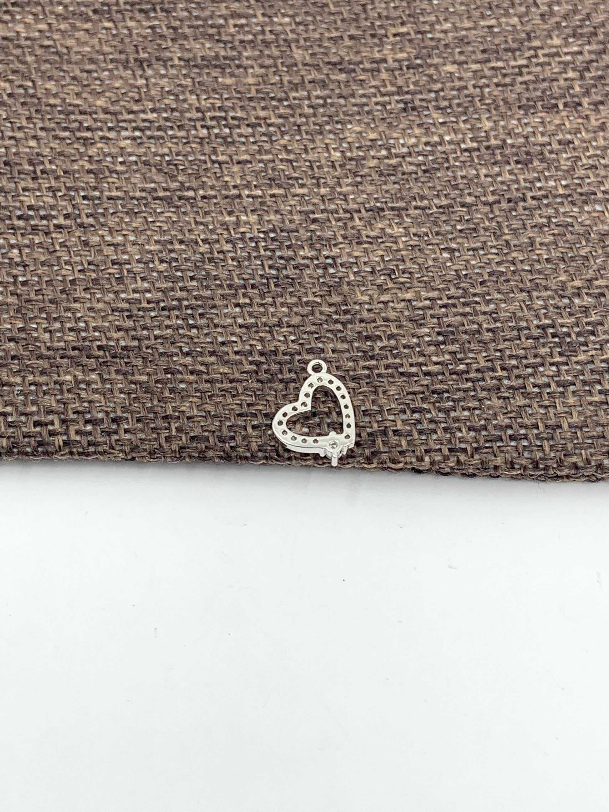 925 Sterling silver heart charm, 1pc | Bellaire Wholesale