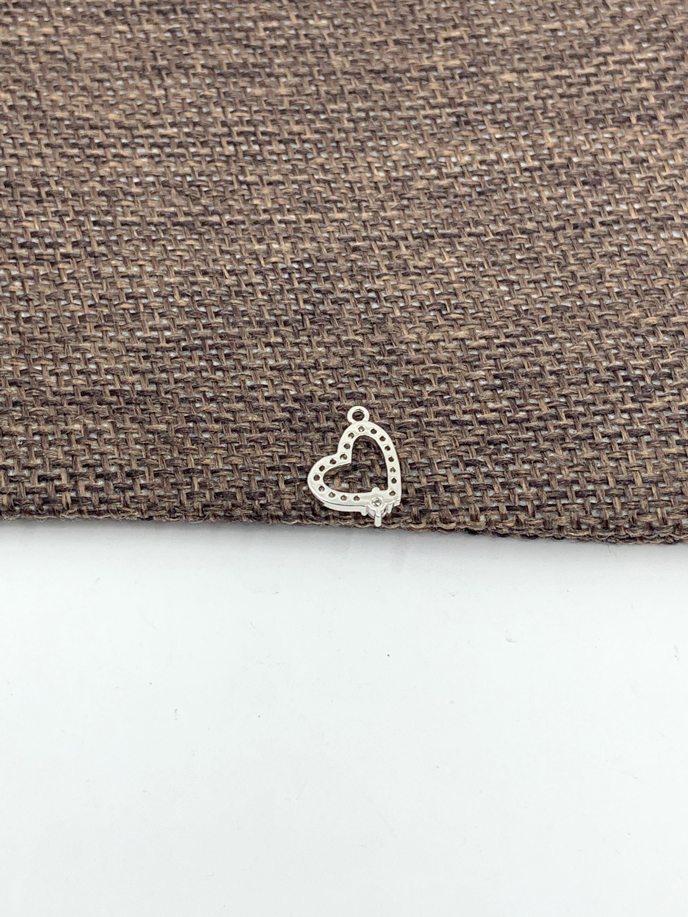 925 Sterling silver heart charm, 1pc | Bellaire Wholesale