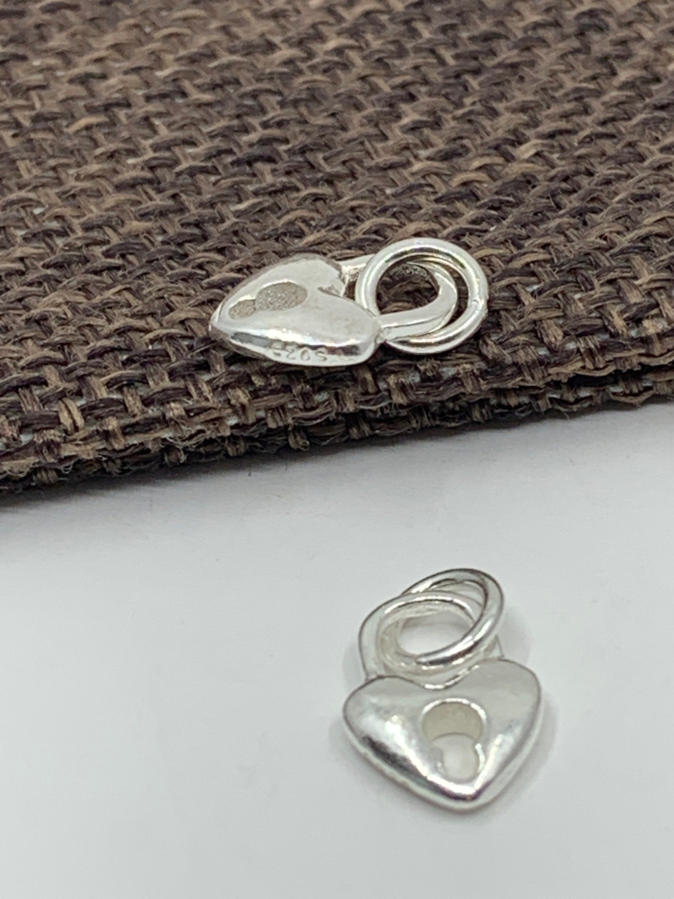 925 Sterling Silver Heart with Lock Charm | Bellaire Wholesale