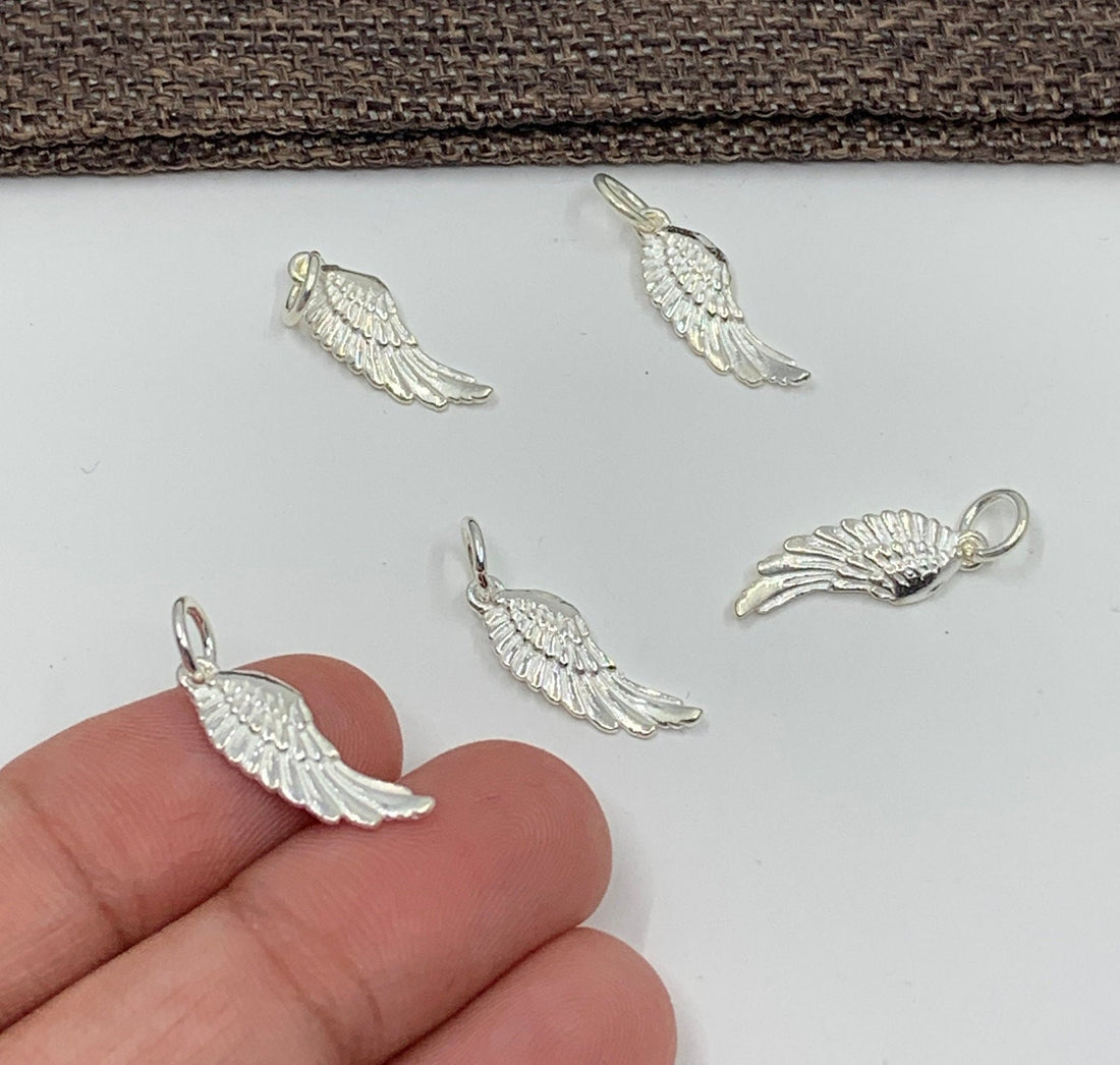 925 Sterling Silver Angel Wing Charm | Bellaire Wholesale
