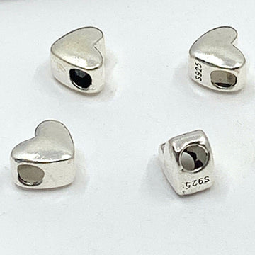 925 Sterling Silver Heart Beads | Bellaire Wholesale