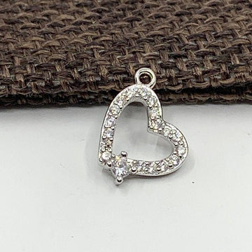 925 Sterling silver heart charm, 1pc | Bellaire Wholesale