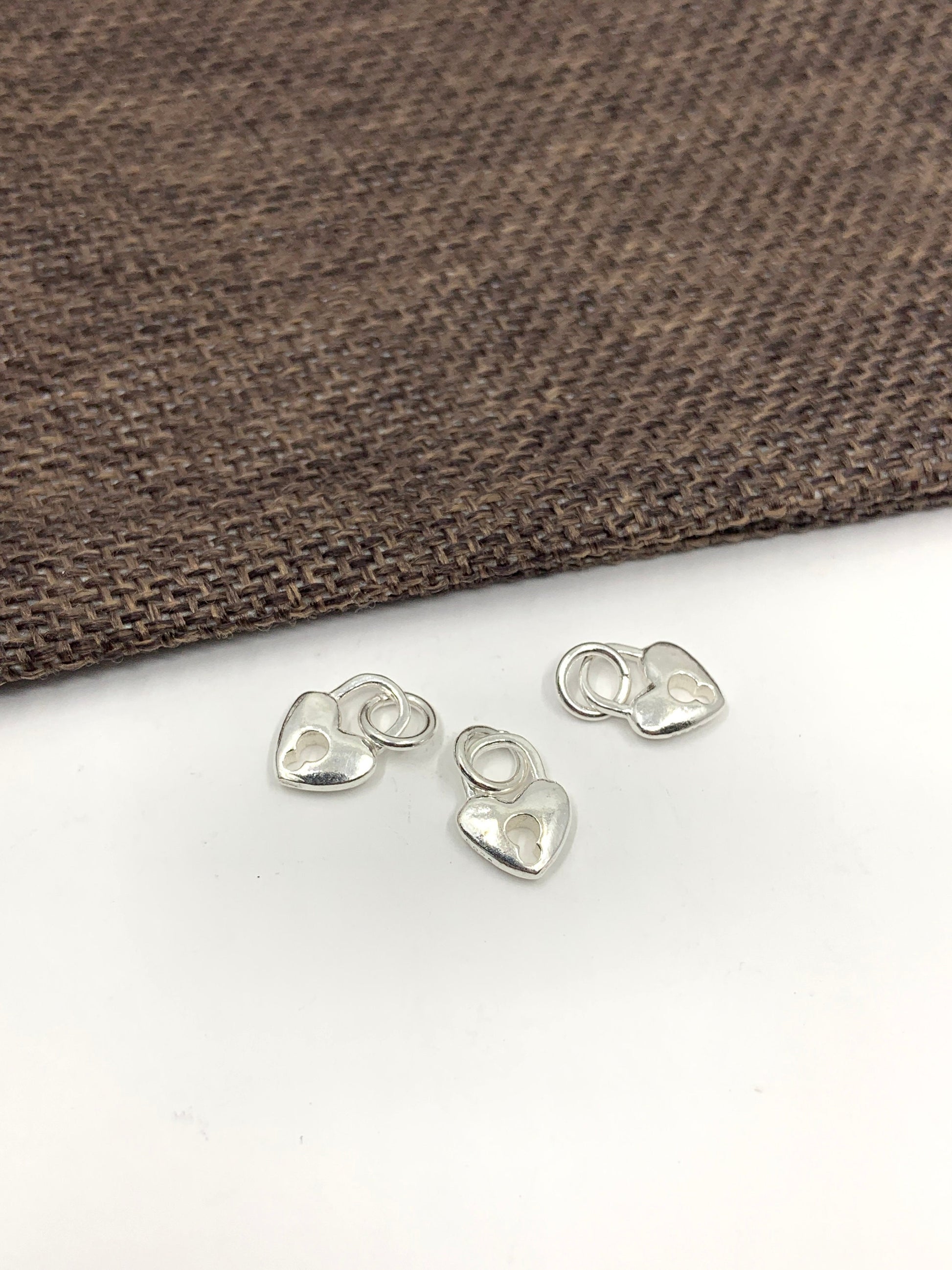 925 Sterling Silver Heart with Lock Charm | Bellaire Wholesale