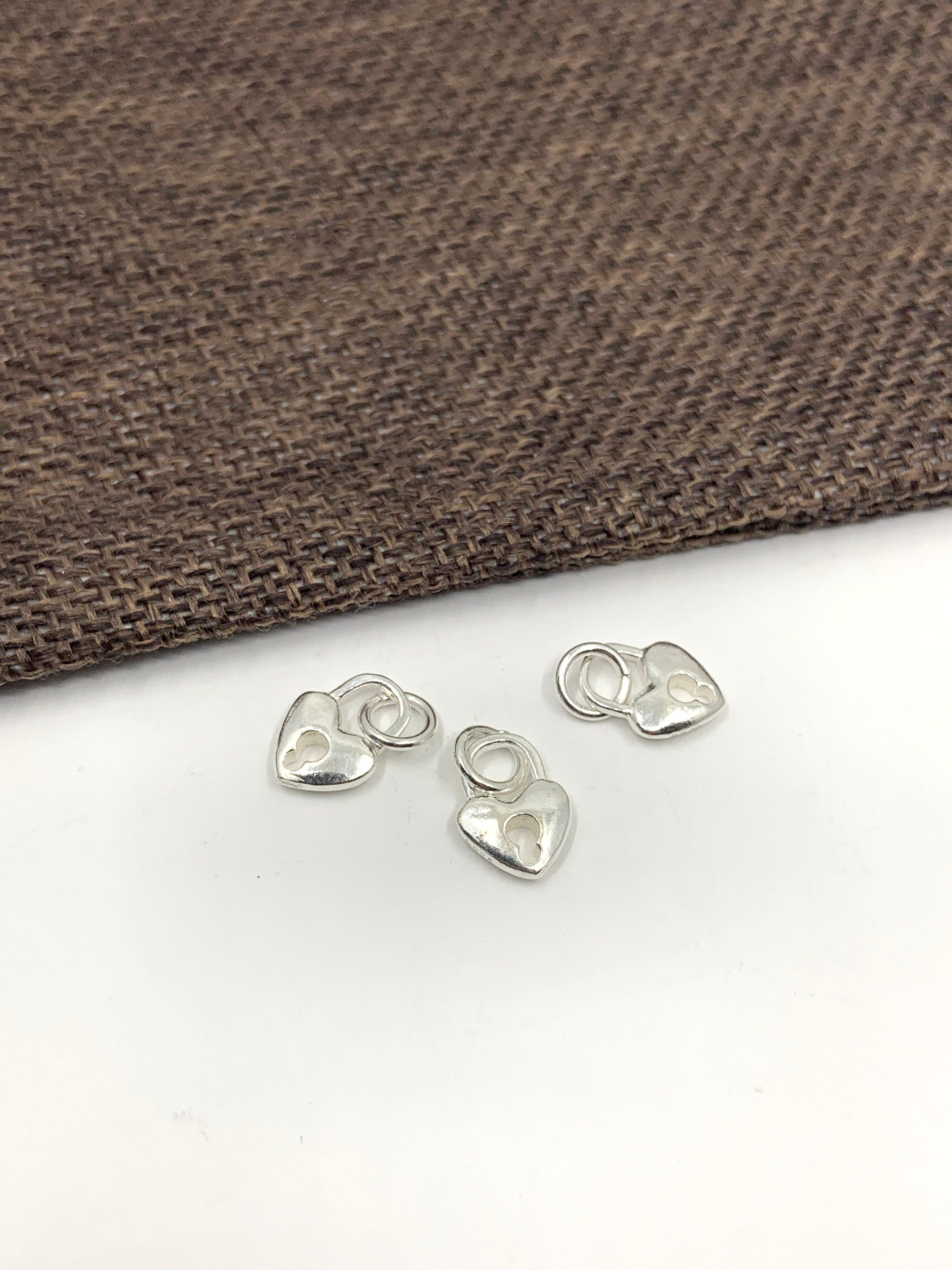 925 Sterling Silver Heart with Lock Charm | Bellaire Wholesale