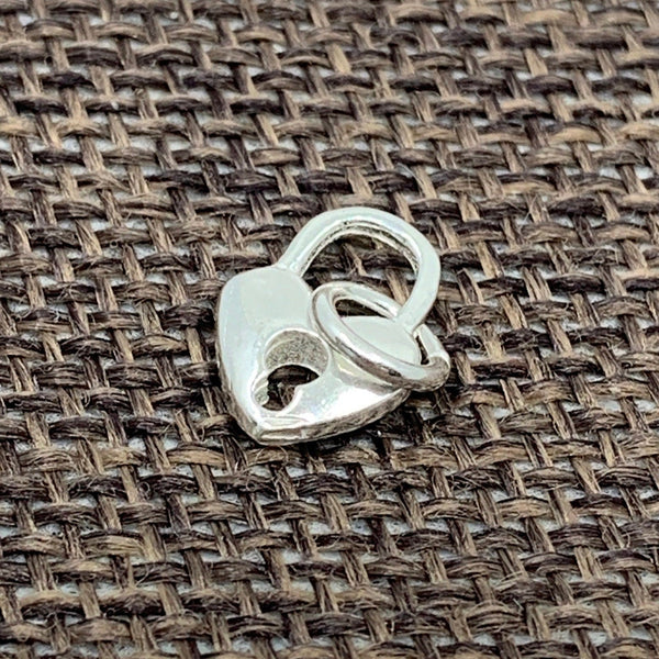 925 Sterling Silver Heart with Lock Charm | Bellaire Wholesale
