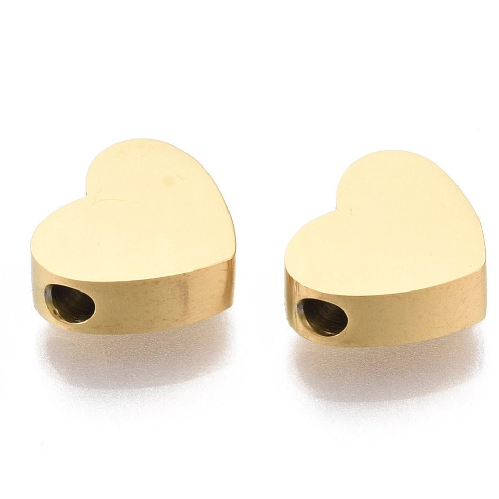  Stainless Steel Heart Bead | Bellaire Wholesale
