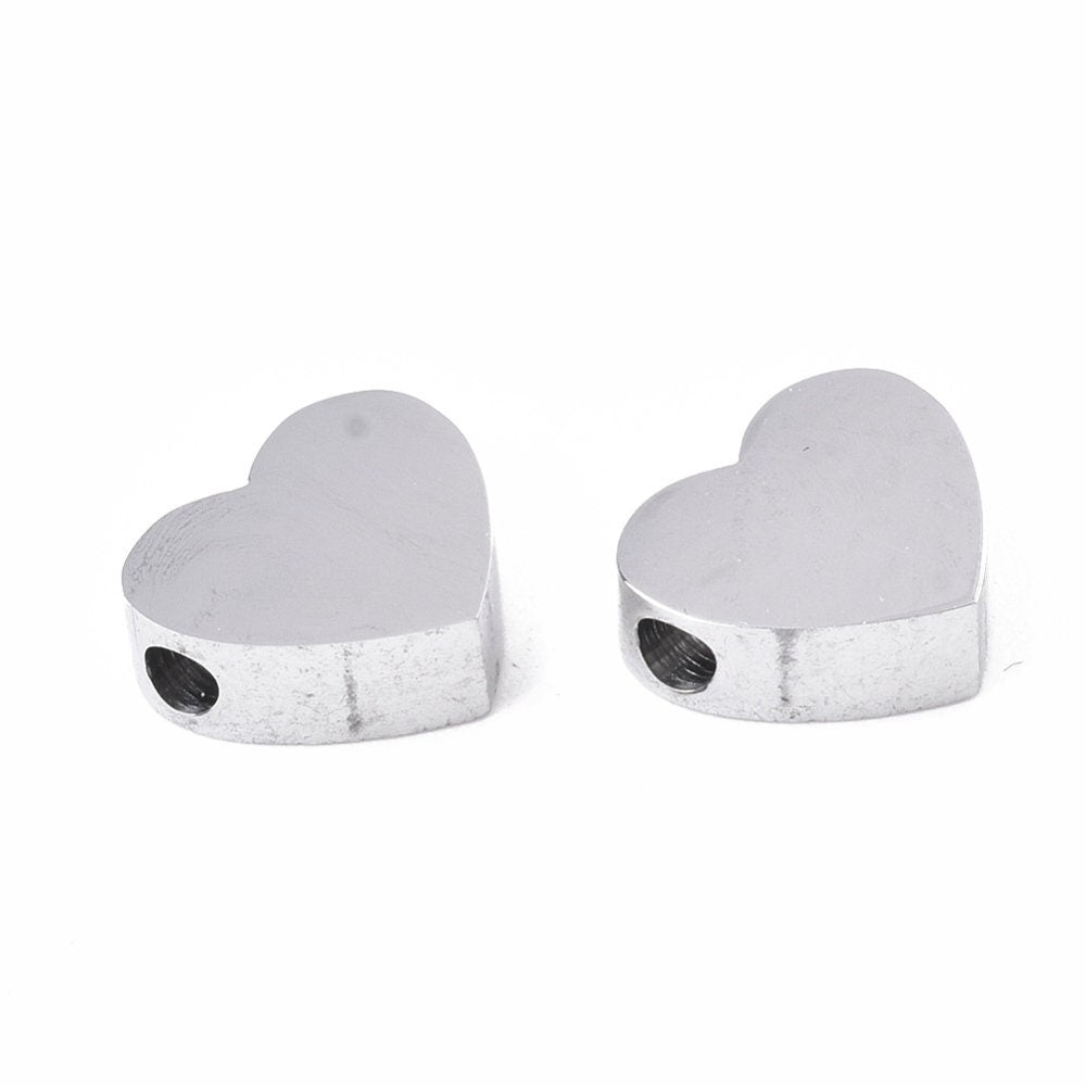  Stainless Steel Heart Bead | Bellaire Wholesale