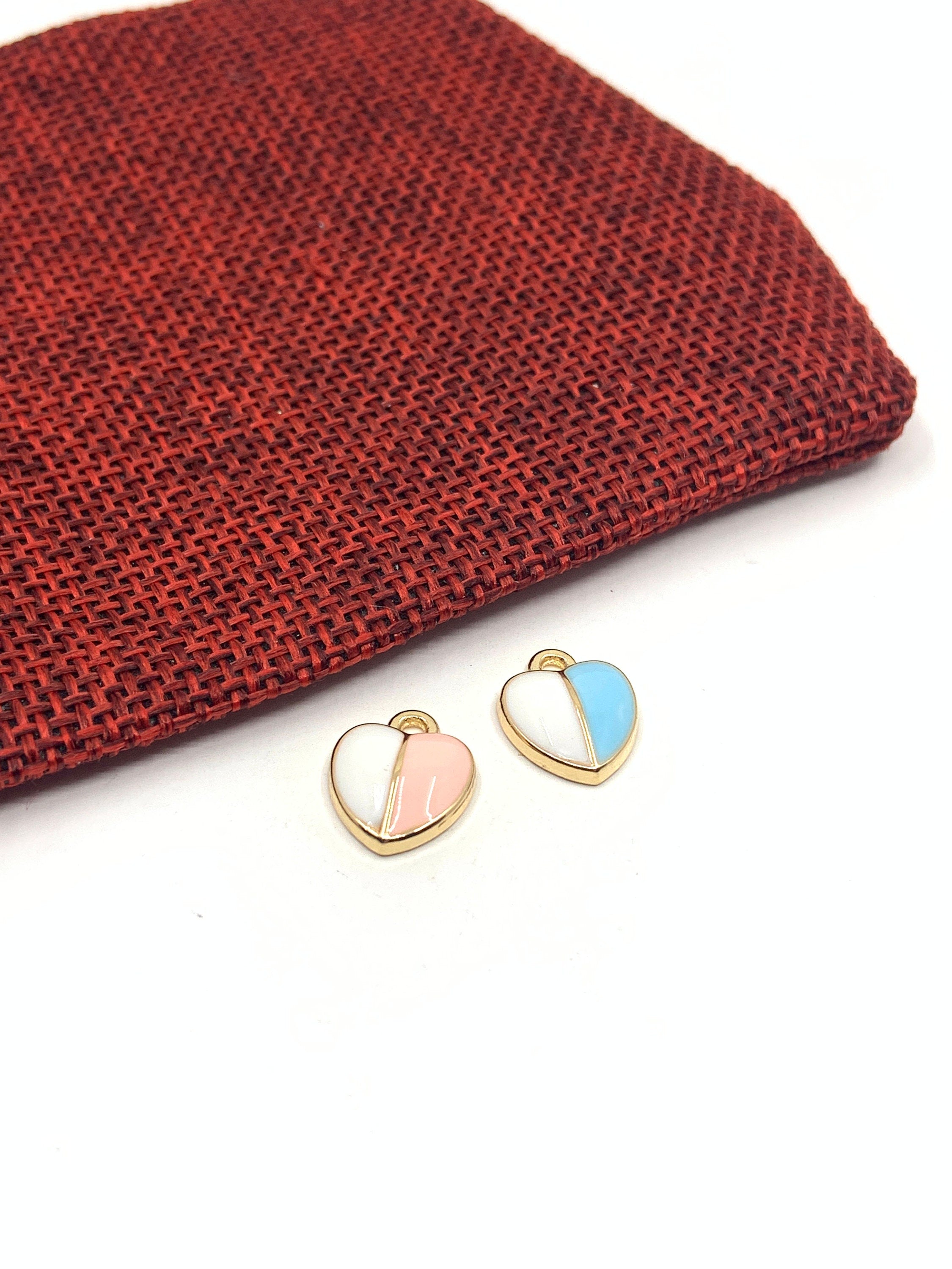 Enamel Heart Charm, 2 colors | Bellaire Wholesale