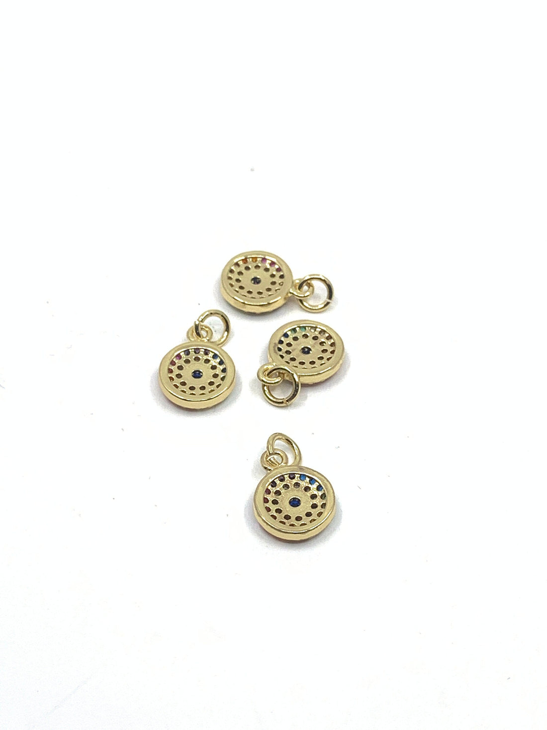 Mutli-colored evil eye Charm, Brass CZ | Bellaire Wholesale
