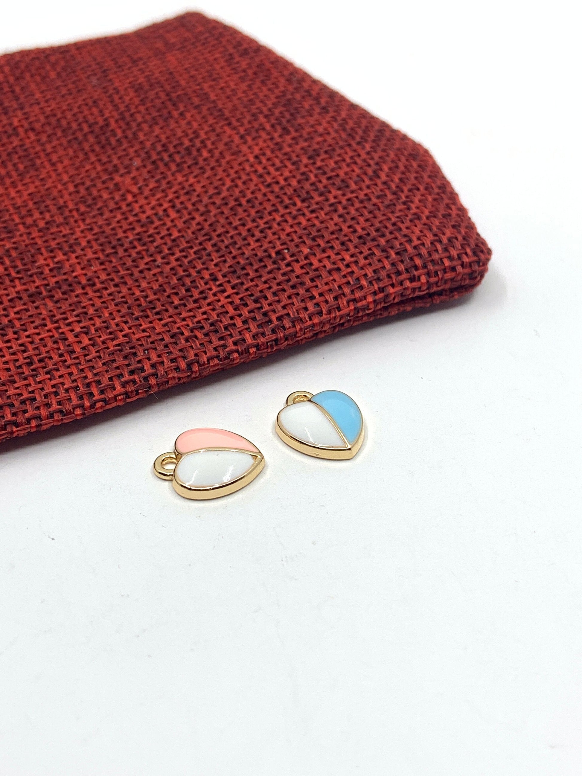 Enamel Heart Charm, 2 colors | Bellaire Wholesale
