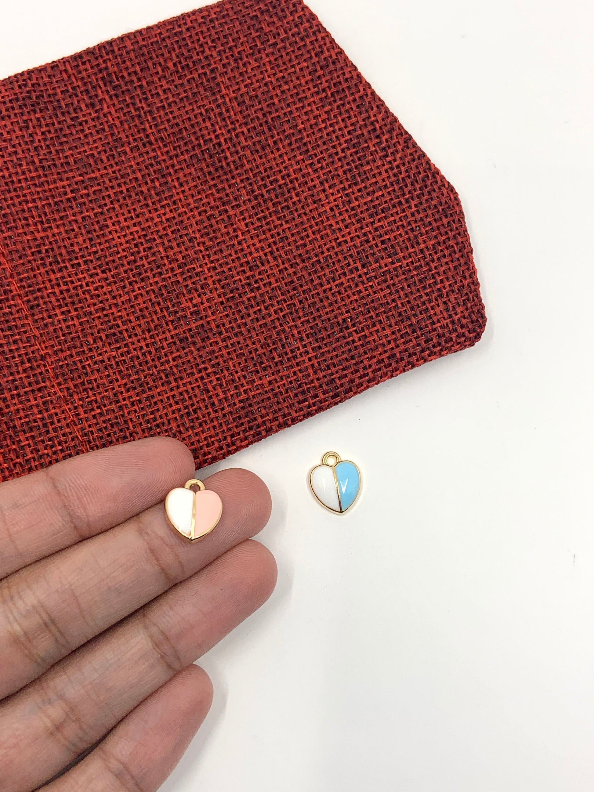 Enamel Heart Charm, 2 colors | Bellaire Wholesale