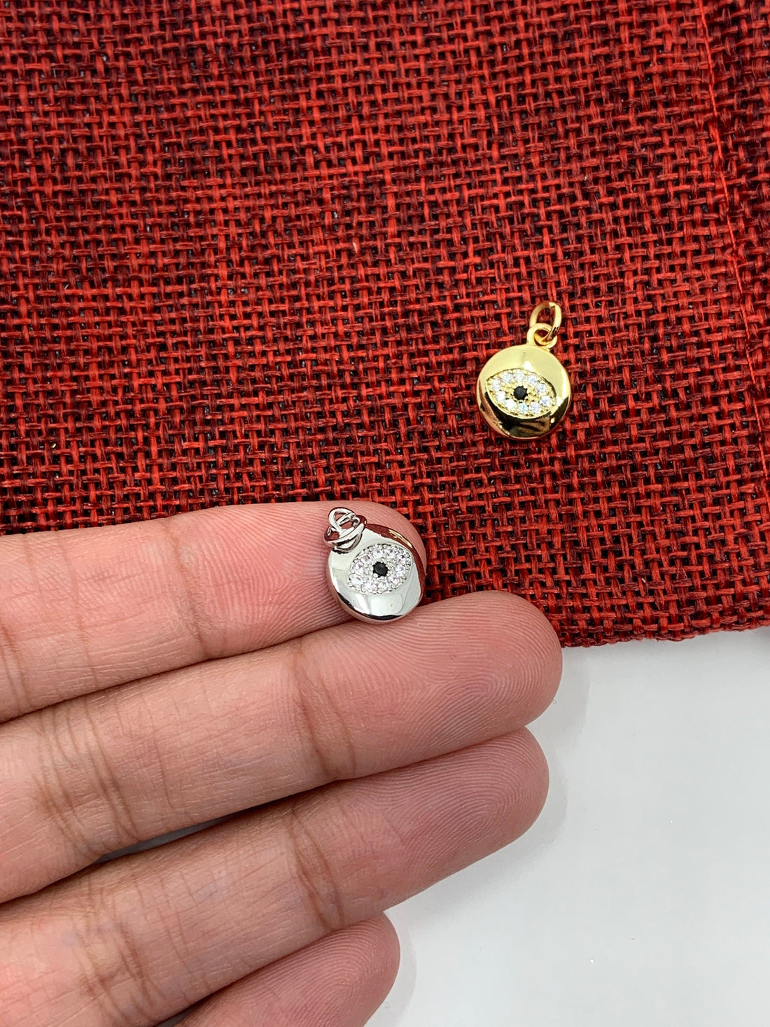 Round Evil eye Gold/ Rhodium Charm | Bellaire Wholesale