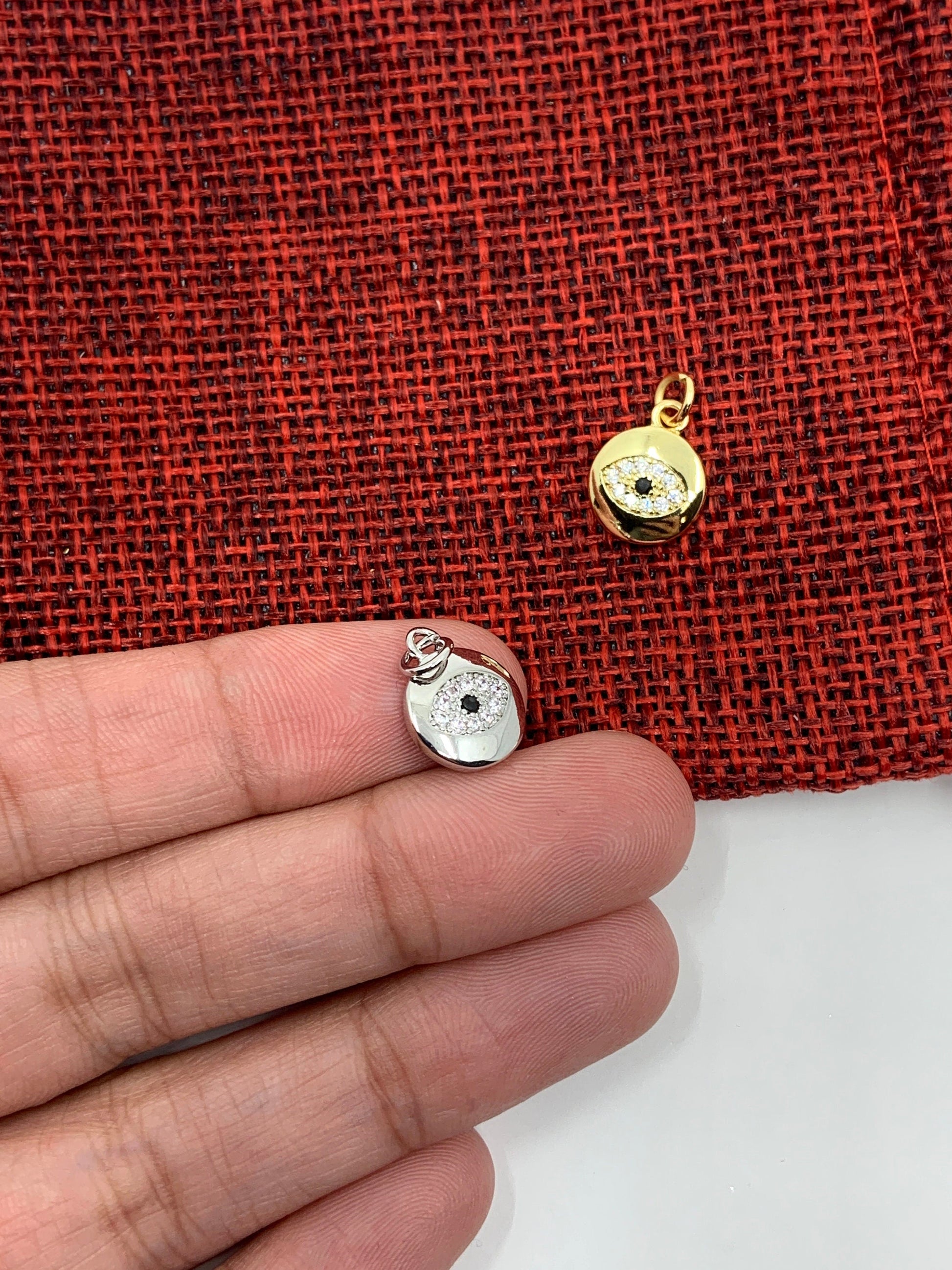 Round Evil eye Gold/ Rhodium Charm | Bellaire Wholesale