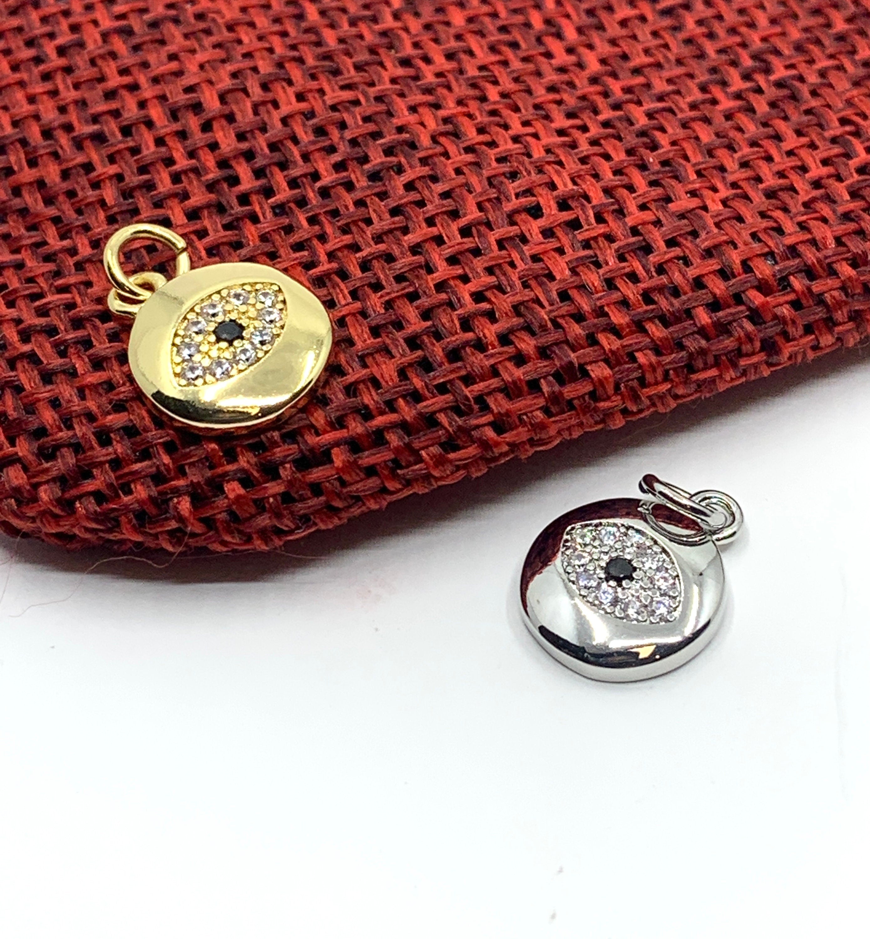 Round Evil eye Gold/ Rhodium Charm | Bellaire Wholesale